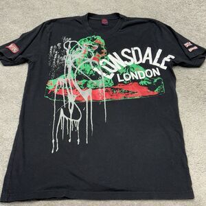 Lonsdale London Black Lion T Shirt Men's Size XL Boxer Boxing Mod Skinhead Punk
